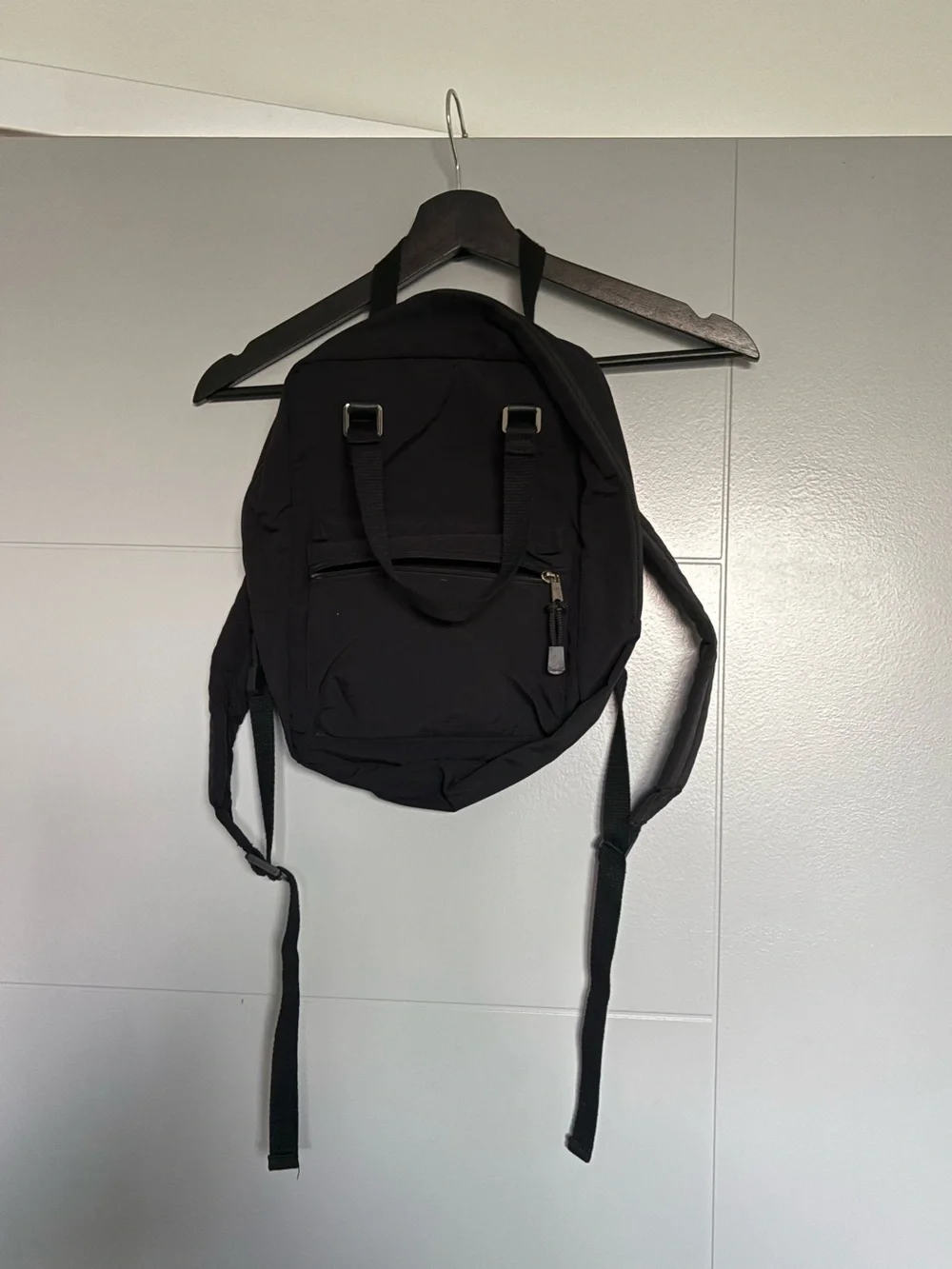 Black Urban Backpack with Front Zip Pocket